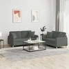 Sofa Sofos komplektas su pagalvėmis, 2 dalių, pilkas, audinys