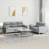 Sofa Sofos komplektas su pagalvėmis, 2 dalių, pilkas, audinys