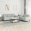 Sofa Sofos komplektas su pagalvėmis, 2 dalių, pilkas, aksomas