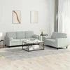 Sofa Sofos komplektas su pagalvėmis, 2 dalių, pilkas, aksomas