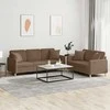 Sofa Sofos komplektas su pagalvėmis, 2 dalių, rudas, audinys