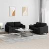 Sofa Sofos komplektas su pagalvėmis, 2 dalių, juodas, audinys
