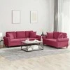 Sofa Sofos komplektas su pagalvėmis, 2 dalių, vyno, aksomas
