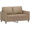 Sofa Sofos komplektas su pagalvėmis, 3 dalių, kapučino, dirbtinė oda