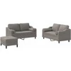 Sofa Sofos komplektas su pagalvėmis, 3 dalių, taupe, audinys