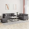 Sofa Sofos komplektas su pagalvėmis, 3 dalių, pilkas, dirbtinė oda