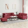 Sofa Sofos komplektas su pagalvėmis, 3 dalių, vyno, dirbtinė oda