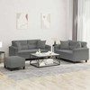 Sofa Sofos komplektas su pagalvėmis, 3 dalių, pilkas, audinys