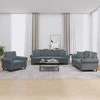 Sofa Sofos komplektas su pagalvėmis, 3 dalių, pilkas, aksomas
