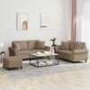 Sofa Sofos komplektas su pagalvėmis, 3 dalių, kapučino, dirbtinė oda