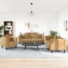 Sofa Sofos komplektas su pagalvėmis, 3 dalių, rudas, aksomas