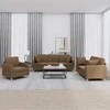 Sofa Sofos komplektas su pagalvėmis, 3 dalių, rudas, audinys