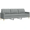 Sofa Sofos komplektas su pagalvėmis, 3 dalių, pilkas, audinys