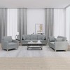 Sofa Sofos komplektas su pagalvėmis, 3 dalių, pilkas, audinys