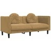 Sofa Sofos komplektas su pagalvėmis, 3 dalių, rudas, aksomas