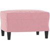 Sofa Sofos komplektas su pagalvėmis, 3 dalių, rožinis, aksomas