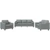Sofa Sofos komplektas su pagalvėmis, 3 dalių, pilkas, audinys