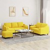 Sofa Sofos komplektas su pagalvėmis, 3 dalių, geltonas, audinys