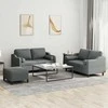 Sofa Sofos komplektas su pagalvėmis, 3 dalių, pilkas, audinys