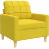 Sofa Sofos komplektas su pagalvėmis, 3 dalių, geltonas, audinys