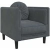 Sofa Sofos komplektas su pagalvėmis, 3 dalių, pilkas, aksomas