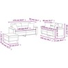 Sofa Sofos komplektas su pagalvėmis, 3 dalių, kreminis, audinys