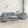 Sofa Sofos komplektas su pagalvėmis, 3 dalių, pilkas, audinys