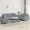 Sofa Sofos komplektas su pagalvėmis, 3 dalių, pilkas, audinys