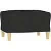 Sofa Sofos komplektas su pagalvėmis, 3 dalių, juodas, audinys