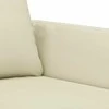 Sofa Sofos komplektas su pagalvėmis, 3 dalių, kreminis, dirbtinė oda