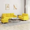 Sofa Sofos komplektas su pagalvėmis, 3 dalių, geltonas, audinys