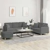 Sofa Sofos komplektas su pagalvėmis, 3 dalių, pilkas, audinys