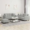 Sofa Sofos komplektas su pagalvėmis, 3 dalių, pilkas, audinys