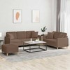 Sofa Sofos komplektas su pagalvėmis, 3 dalių, rudas, audinys
