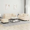 Sofa Sofos komplektas su pagalvėmis, 3 dalių, smėlio, audinys