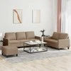 Sofa Sofos komplektas su pagalvėmis, 3 dalių, kapučino, dirbtinė oda