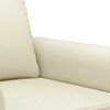 Sofa Sofos komplektas su pagalvėmis, 3 dalių, kreminis, dirbtinė oda