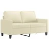 Sofa Sofos komplektas su pagalvėmis, 3 dalių, kreminis, dirbtinė oda