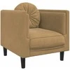Sofa Sofos komplektas su pagalvėmis, 3 dalių, rudas, aksomas