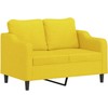 Sofa Sofos komplektas su pagalvėmis, 3 dalių, geltonas, audinys