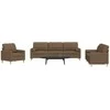 Sofa Sofos komplektas su pagalvėmis, 3 dalių, rudas, audinys