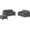 Sofa Sofos komplektas su pagalvėmis, 3 dalių, pilkas, audinys