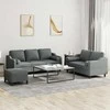 Sofa Sofos komplektas su pagalvėmis, 3 dalių, pilkas, audinys