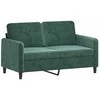 Sofa Sofos komplektas su pagalvėmis, 3 dalių, žalias, aksomas