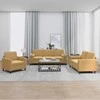 Sofa Sofos komplektas su pagalvėmis, 3 dalių, rudas, aksomas