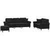 Sofa Sofos komplektas su pagalvėmis, 3 dalių, juodas, aksomas