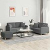 Sofa Sofos komplektas su pagalvėmis, 3 dalių, pilkas, audinys