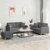 Sofa Sofos komplektas su pagalvėmis, 3 dalių, pilkas, audinys