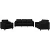 Sofa Sofos komplektas su pagalvėmis, 3 dalių, juodas, audinys