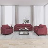 Sofa Sofos komplektas su pagalvėmis, 3 dalių, vyno, audinys